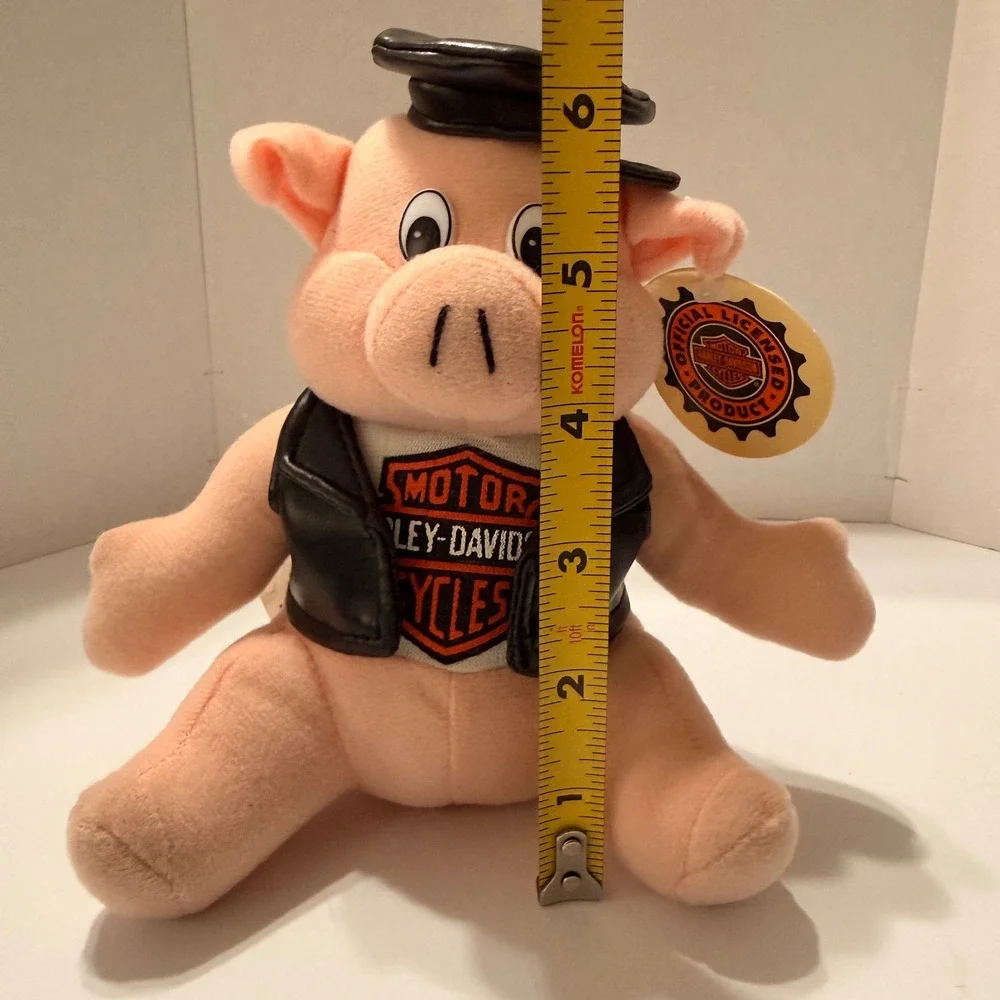 Vintage 1998 Harley-Davidson Biker Pig Plush Play-By-Play 6.5